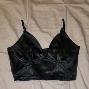 Elegant Black Satin Bralette